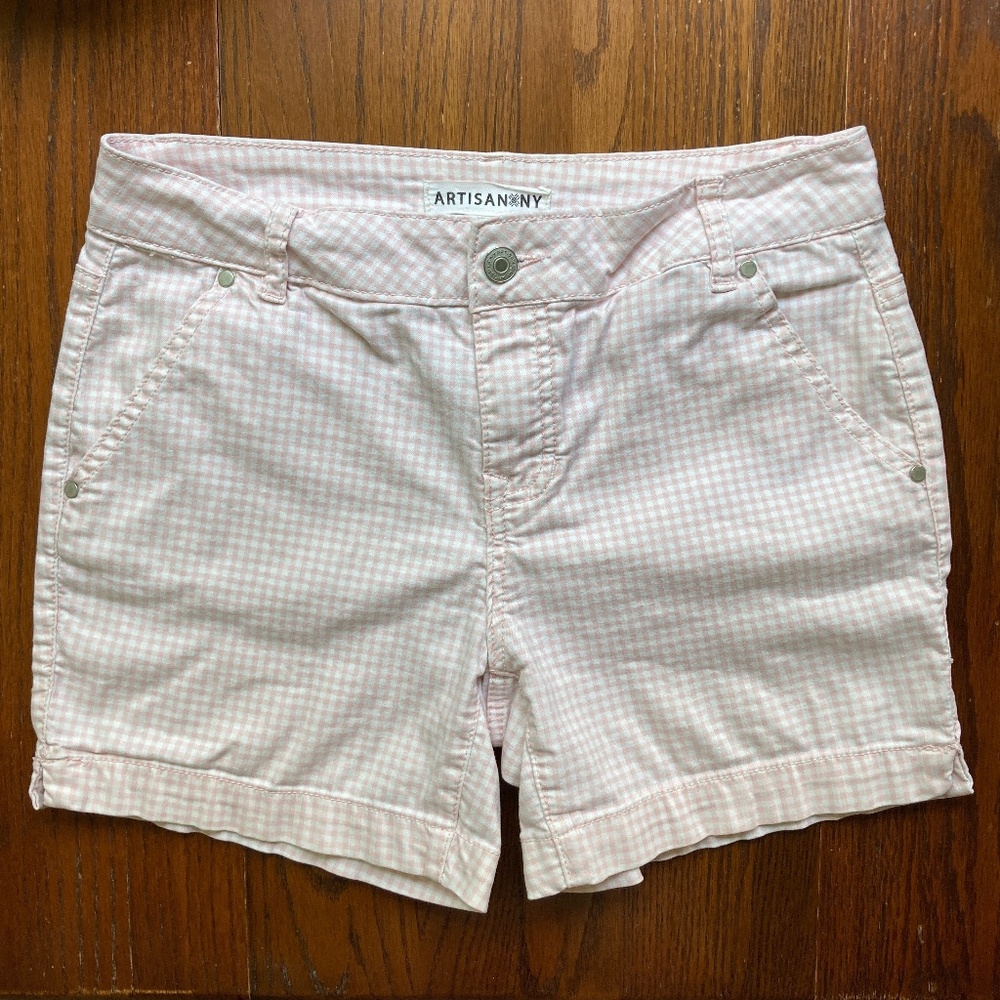 Pink & White Gingham ARTISAN NY Stretch Shorts